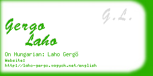 gergo laho business card
